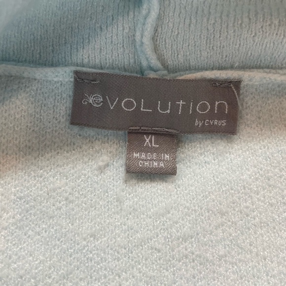 Evolution By Cyrus Chiana Graphic Open Drape Cardigan Size XL Blue **FLAWS** - Picture 6 of 14
